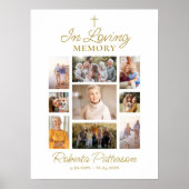 Poster Photo Collage Cross Funeral Memorial Welcome (Devant)