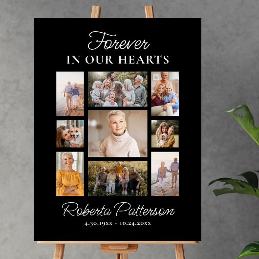 Poster Photo Collage Custom Funeral Memorial Welcome