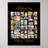 Poster Photo Collage Funérailles Célébration de la vie Bi (Devant)