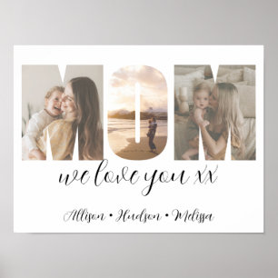 Poster Photo Collage Maman Fête des mères Cadeau avec les