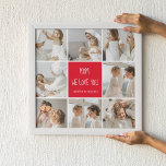 Poster Photo collage Maman Red We Love You Best Mother Ve<br><div class="desc">"Collage Photo Mom Red We Love You" est un cadeau magnifique et sentimental qui est parfait pour montrer à votre mère combien vous appréciez et aimez-la. Ce cadeau comprend un collage de photos, soigneusement arrangé pour mettre en valeur certains de vos souvenirs les plus chers avec votre mère. Ce cadeau...</div>