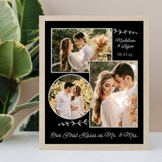 Poster Photo Collage Mariage Couple Personnalisé M. Mme K