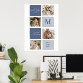 Poster Photo Collage moderne & Bleu Happy Fête des pères (Bureau à domicile)