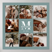 Poster Photo Collage moderne élégant Sage Green Keepsaké (Devant)