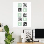 Poster Photo Collage moderne Mint Best Hubby Cadeau (Bureau à domicile)