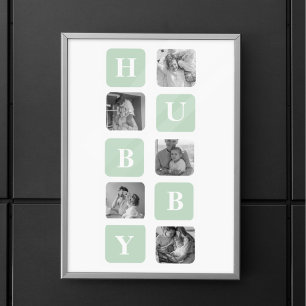 Poster Photo Collage moderne Mint Best Hubby Cadeau