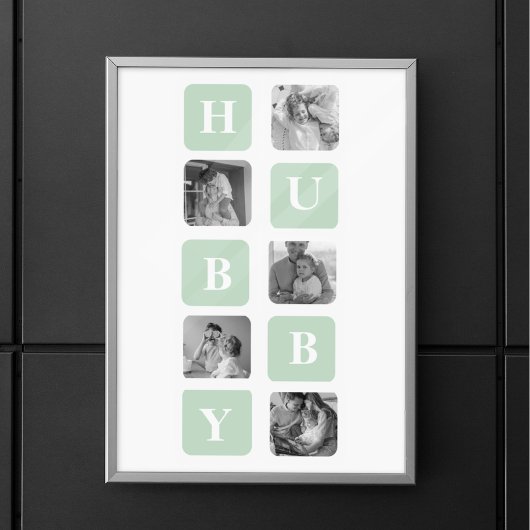 Poster Photo Collage moderne Mint Best Hubby Cadeau