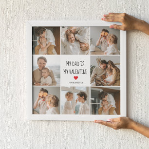Poster Photo Collage Mon père est mon cadeau Valentine