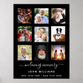 Poster Photo collage noir funérailles commémoratives (Devant)