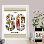 Poster Photo Collage Number 80 Custom 80th Birthday<br><div class="desc">Custom Poster with number 80 photo collage - perfect for a unique 50th birthday gift. The poster is white with neutral beige oatmeal borders and bronze modern typography. The photo collage holds up to 18 of your current favorite family photos or create your own timeline of the last 80 years....</div>