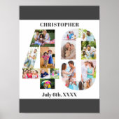 Poster Photo Collage Numéro 40 Personnalisé 40e anniversa (Devant)