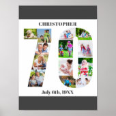 Poster Photo Collage Numéro 70 Personnalisé 70e anniversa (Devant)