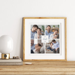 Poster Photo Collage photo de Best Papa Ever Kids Imprime