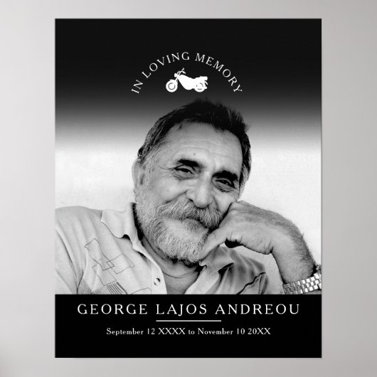 Poster Photo commémorative - coutume funéraire de moto (Devant)