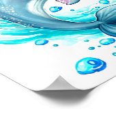 Poster Photo couleur d'eau personnalisée Dolphin (Coin)