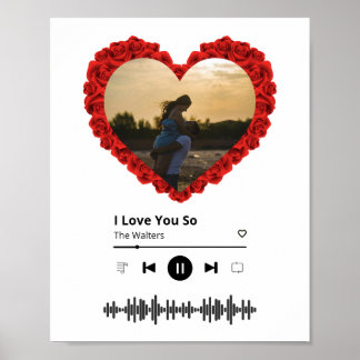 Poster Photo Couples personnalisés | Fleurs d'ombre cardi