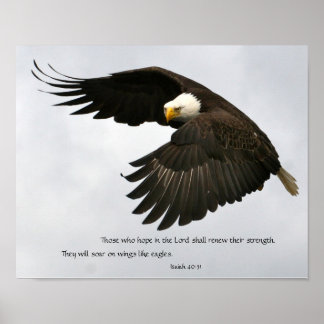 Poster Photo d'aigle avec la Bible Verse