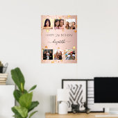 Poster Photo d'anniversaire collage étoiles rose or (Bureau à domicile)