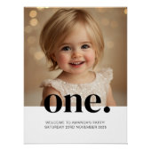 Poster photo d'anniversaire en Brown et blanc (Devant)