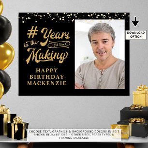 Poster Photo d'anniversaire Les années d'or noir en deven