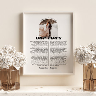 Poster Photo d'arche de vœux de mariage Retro Bold