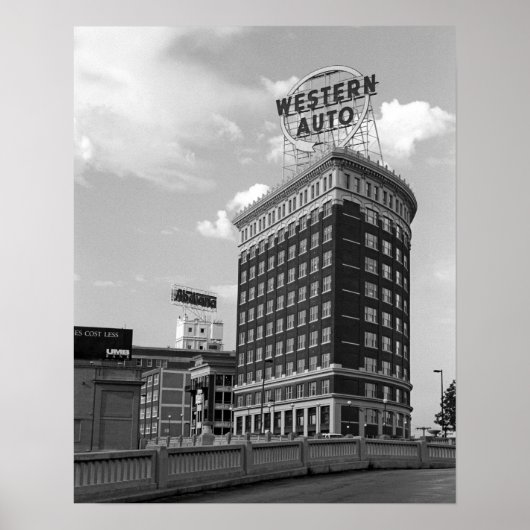Poster Photo d'architecture noir et blanc de Western Auto (Devant)