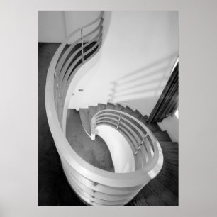 Poster Photo d'architecture - Salle d'escalier elliptique