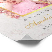 Poster Photo de baptême Arche dorée fausse Orchidées rose (Coin)