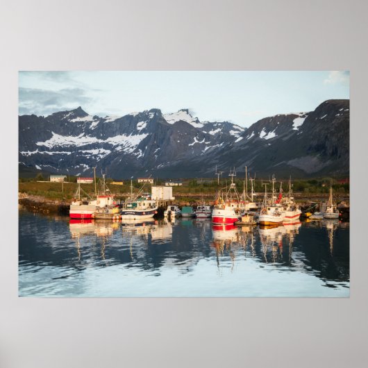 Poster Photo de bateaux de pêche norvégiens (Devant)