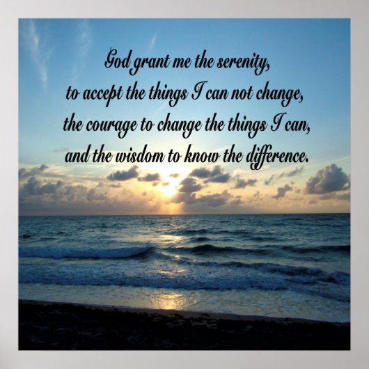 POSTER PHOTO DE BEAUTIFUL SERENITY PRAYER OCEAN (Devant)