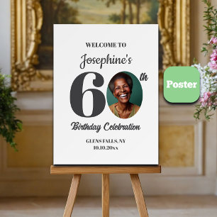 Poster Photo de bienvenue à la fête d'anniversaire des 60