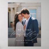 Poster Photo de bienvenue de mariage élégant (Devant)