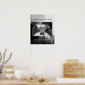 Poster Photo de bienvenue funéraire noir et blanc délicat (Cuisine)