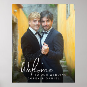 Poster Photo de bienvenue pour un mariage gay avec deux m