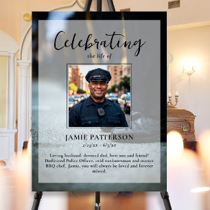 Poster Photo de célébration de la vie d'un policier, funé
