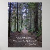 Poster Photo de chemin forestier avec citation de John Mu (Devant)
