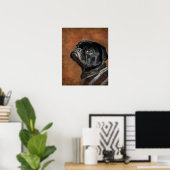 Poster Photo de chien de Carlin noir (Bureau à domicile)