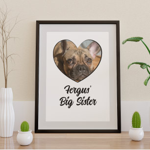 Poster Photo de chien personnalisée de la grande soeur