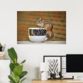 Poster Photo de Chipmunk avec Latte Coffee Cup (Bureau à domicile)