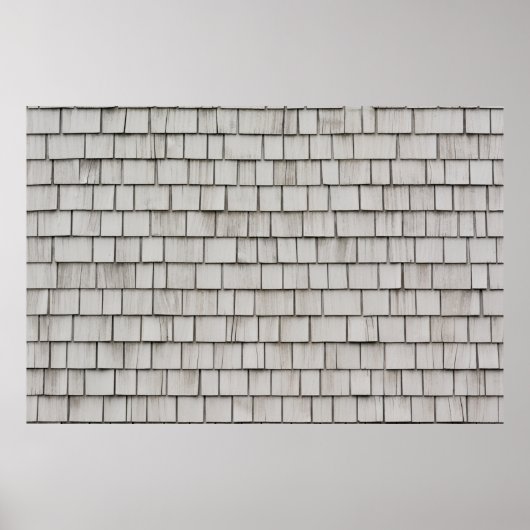 Poster Photo de clôture de bardeaux de toit gris (Devant)