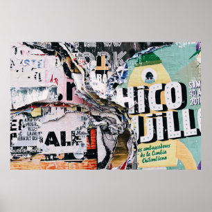 Poster Photo de clôture de papiers déchirés