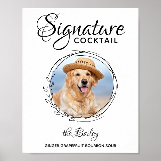 Poster Photo de cocktail signature Bar pour chiens Mariag (Devant)