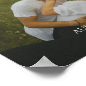 Poster Photo de couple de mariage avec noms personnalisés (Coin)