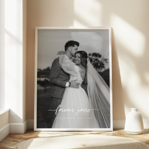 Poster Photo de couple de mariage moderne 'À jamais vôtre