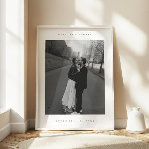 Poster Photo de couple personnalisé pour mariage minimali