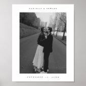 Poster Photo de couple personnalisé pour mariage minimali (Devant)
