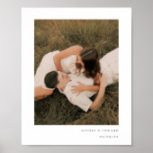 Poster Photo de couple simple moderne & noms personnalisé (Devant)