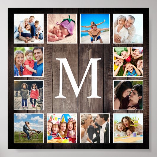 Poster Photo de Custom Collage Rustic Farmhouse Family (Devant)