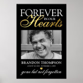 Poster Photo de deuil funéraire en or noir Mémorial (Devant)