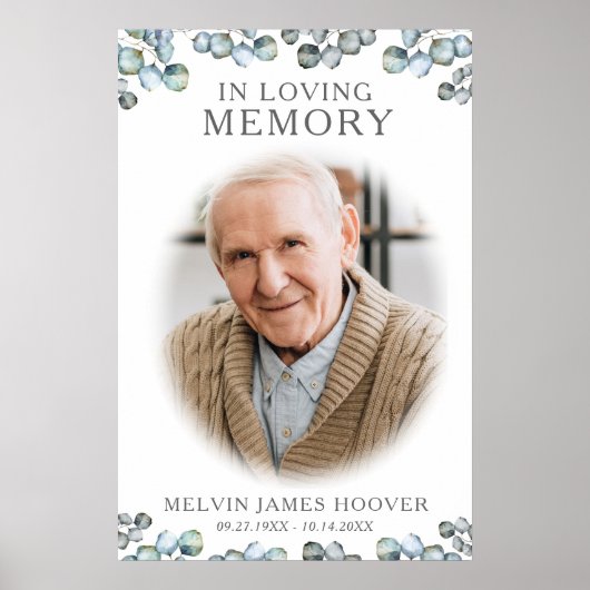 Poster Photo de eucalyptus en souvenir affectueux (Devant)